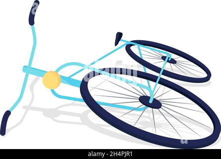 Broken bike semi flat color vector object Stock Vector