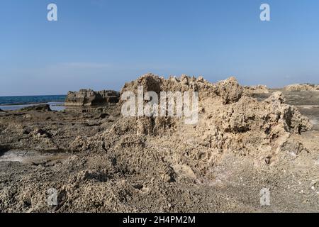 Tel Dor National Site An ancient port on Dor Beach Stock Photo