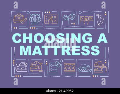 Selecting mattress word concepts banner Stock Vector