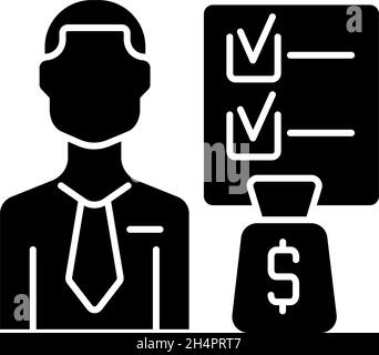Financial planner black glyph icon Stock Vector