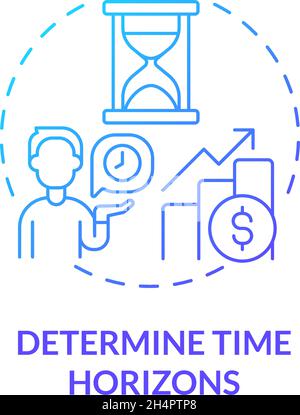 Investment timeline calculation concept icon Stock Vector