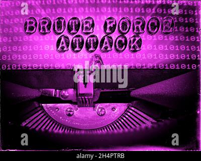 Brute-force attack, Typewriter, Retrofuturism Stock Photo