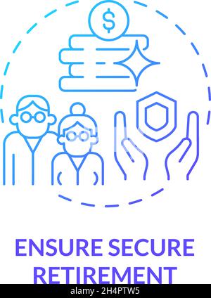 Retiral safety plan concept icon Stock Vector