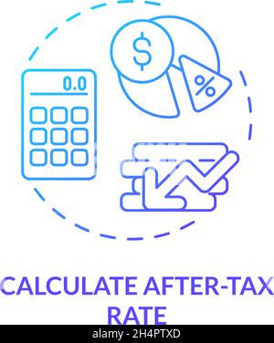Calculate after-tax income concept icon Stock Vector