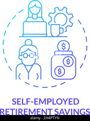 Self-employed retiral savings concept icon Stock Vector