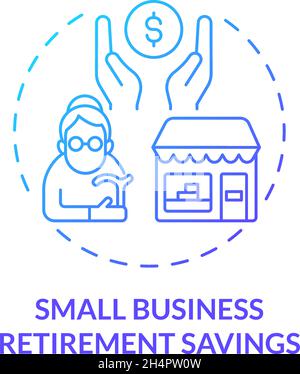 Retiral savings for small business concept icon Stock Vector