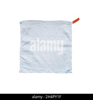 White blank cloth linen towel isolated on white background Stock Photo