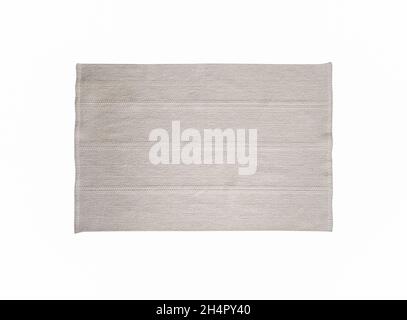 White cotton mat linen isolated on white background Stock Photo
