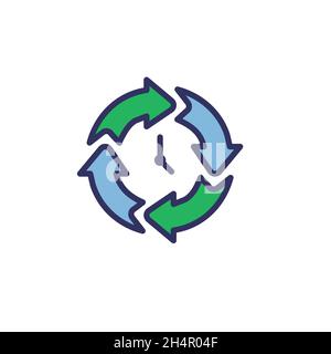 Time Management Icon w Deadline, Hurry, and Punctual symbol Stock Vector