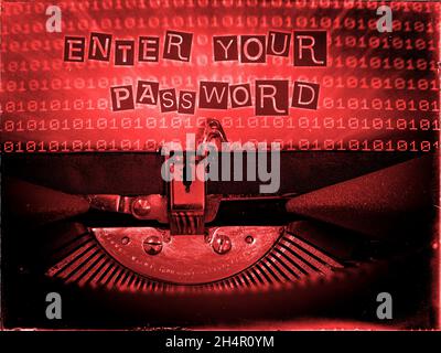 Enter your password, Typewriter, Technology Stock Photo