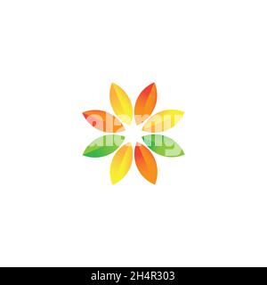 design vector. original logo concept idea from three colorful leaves. good for any brand. Stock Vector