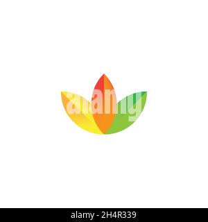 design vector. original logo from idea a three colorful leaves. good for any industry. Stock Vector