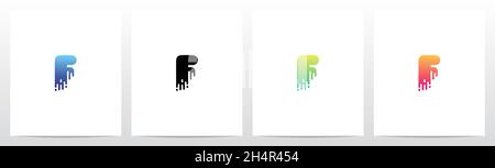 Melted Dripping Letter Logo Design F Stock Vector