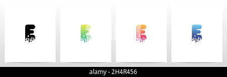 Melted Dripping Letter Logo Design E Stock Vector