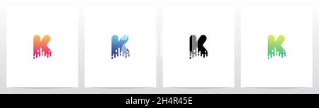 Melted Dripping Letter Logo Design K Stock Vector