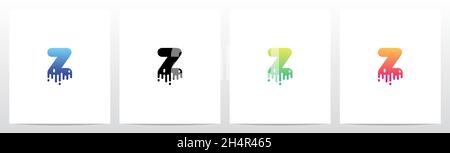 Melted Dripping Letter Logo Design Z Stock Vector