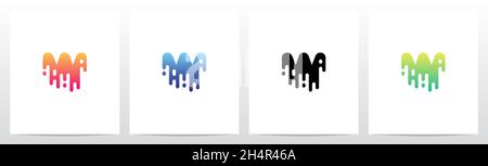 Melted Dripping Letter Logo Design W Stock Vector
