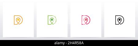 Map Pointer On Letter Logo Design D Stock Vector