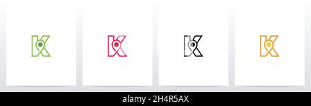 Map Pointer On Letter Logo Design K Stock Vector