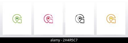Map Pointer On Letter Logo Design G Stock Vector