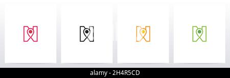 Map Pointer On Letter Logo Design N Stock Vector