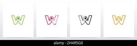 Map Pointer On Letter Logo Design W Stock Vector