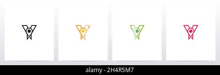 Map Pointer On Letter Logo Design Y Stock Vector