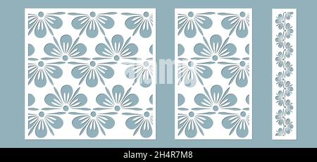 Panels with a Pattern of Leaves and Flowers. Cut Out of Paper. a Set of  Bookmark Templates Stock Vector - Illustration of flower, flowers: 149988813
