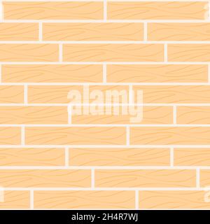 Wood floor seamless pattern. Light wood background. Continuous flooring or wall panels. Template for watermark or wallpaper, vector illustration. Stock Vector