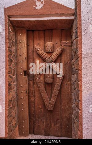Old door in the Ksar of Taghit Stock Photo