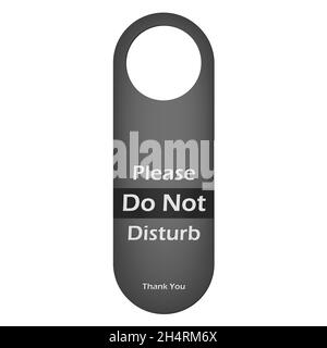 Please do not disturb door hanger sign isolated on white background. Vector template Stock Vector