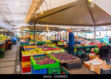 Market, Plac Wielkopolski, Poznan, Poland Stock Photo