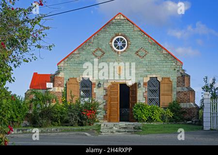 St. Barnabas Anglican Church in the town Liberta, Saint Paul Parish on the island of Antigua, Lesser Antilles in the Caribbean Sea Stock Photo