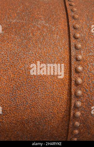 Close up of old, rusty machinery part. Stock Photo