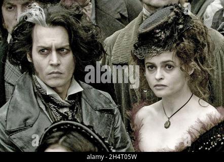 SWEENEY TODD: THE DEMON BARBER OF FLEET STREET 2007 Warner Bros. Pictures film with Johnny Depp as Todd and Helena Bonham Carter as Nellie Lovett Stock Photo