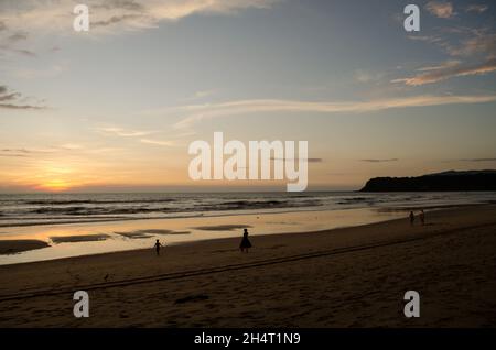 beautiful colorful sunset in Anjuna Beach, Goa Stock Photo