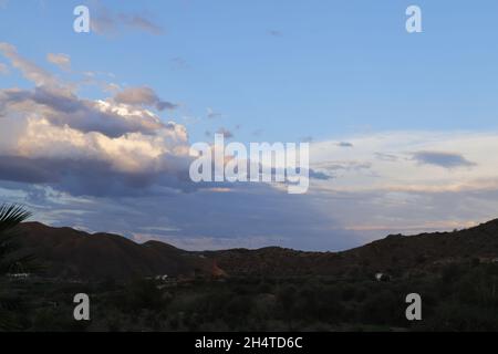 grey tones in the sky in the mountains of spain Stock Photo