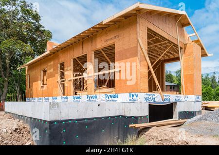 New home addition is under construction. Stock Photo