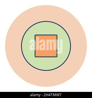 Stop button flat color vector icon. Graph symbol for music and sound web site and apps design, logo, app, UI Stock Vector