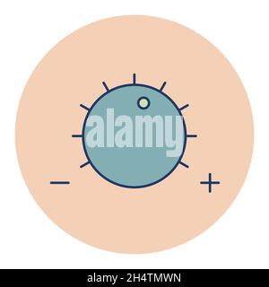 Volume knob color vector flat icon. Music sign. Graph symbol for music and sound web site and apps design, logo, app, UI Stock Vector