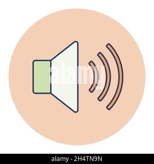 Max volume high color vector flat icon. Graph symbol for music and sound web site and apps design, logo, app, UI Stock Vector