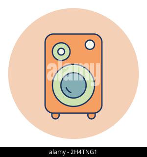 Music column color vector flat icon. Graph symbol for music and sound web site and apps design, logo, app, UI Stock Vector