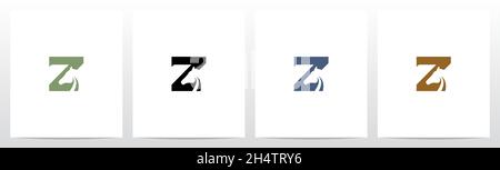 Horse On Letter Logo Design Z Stock Vector