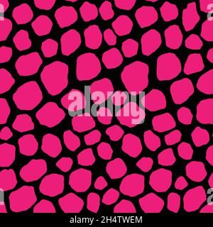 Abstract modern giraffe seamless pattern. Animals trendy background. Pink and black decorative vector stock illustration for print, card, postcard Stock Vector
