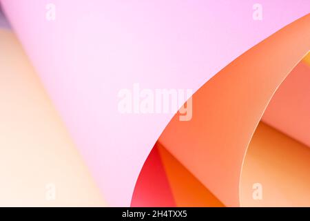 Abstract geometric light pink and yellow shades blank paper background. Textured canvas element for text design, greeting card, template with copy spa Stock Photo
