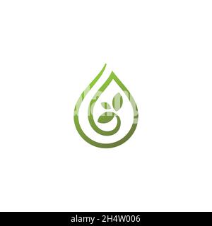 design vector. logo idea from combination of plants in dripping water. for agriculture company. Stock Vector