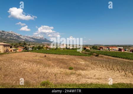 Samaniego, a small town in Alava, between vineyards and mountains, in the Basque Country, Spain Stock Photo