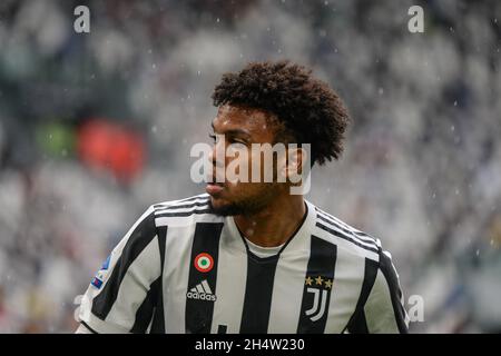 Weston Mckennie of Juventus FC during the Serie A match between Juventus FC and Sampdoria at Allianz Stadium in Turin, on 26 September 2021, Italy Stock Photo