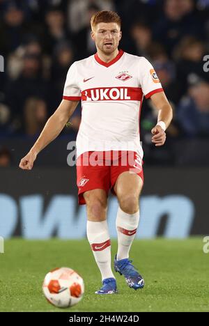 Maximiliano Caufriez of Spartak Moscow in action during the UEFA