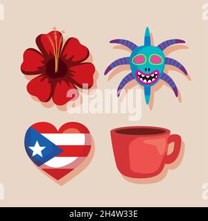 puerto rico culture icons Stock Vector Image & Art - Alamy